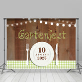 Geschirr Braun Holz Tisch Garten Fest Hintergrund